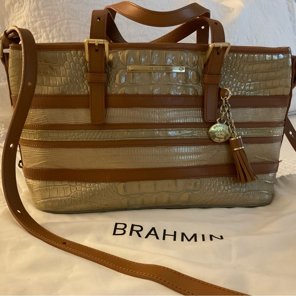 Brahmin Mini Asher Mojave Vineyard Exclusive Genuine Leather satchel